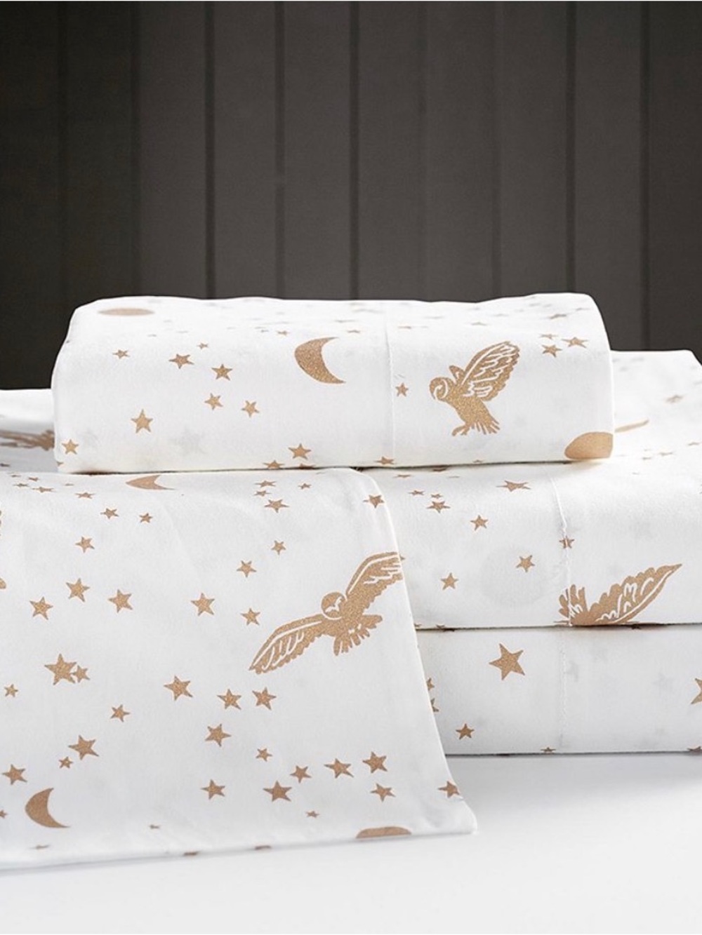 Pottery Barn Teen Harry Potter Hedwig Full Double 4 Pc Sheet Set EUC - Picture 5 of 6